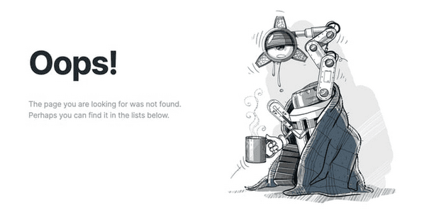 404 contoh halaman kesalahan dari pencari ikon situs web