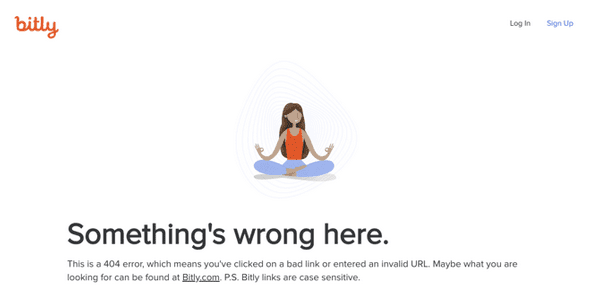 404 contoh halaman kesalahan dari situs web bitly