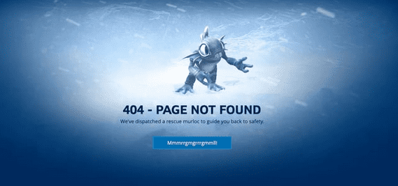 404 contoh halaman kesalahan dari situs web blizzard entertainment