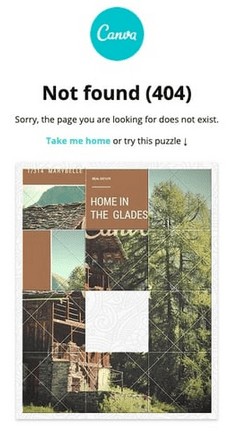 404 contoh halaman kesalahan dari situs web canva