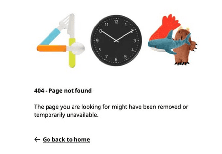 404 contoh halaman kesalahan dari situs web ikea