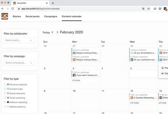 social media calendar tools: StoryChief