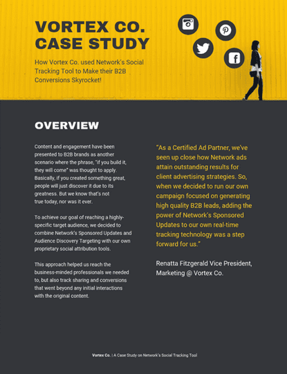 templat studi kasus: bisnis media sosial yang berani